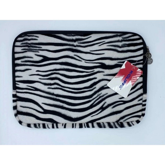 Other - K-Cliffs Faux-Fur Zebra‎ Animal Print Carrying Case Sleeve Laptop 13"